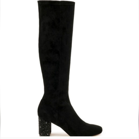 NWT Jewel Badley Mischka Womens Black Evalina Block Heel Boots 7 - Picture 1 of 6